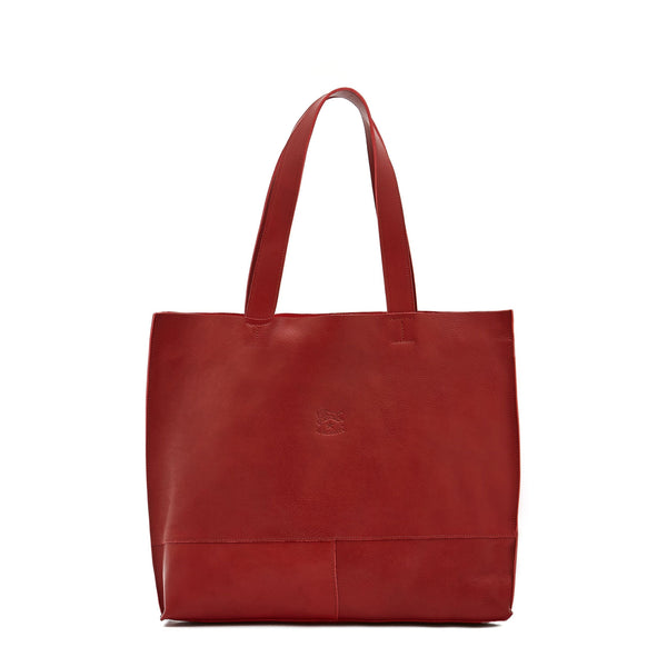 Talamone | Women's tote bag in leather color red