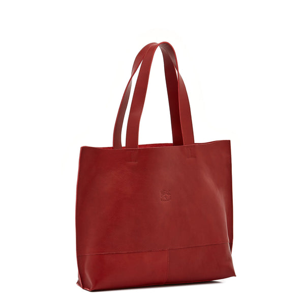 Talamone | Women's tote bag in leather color red