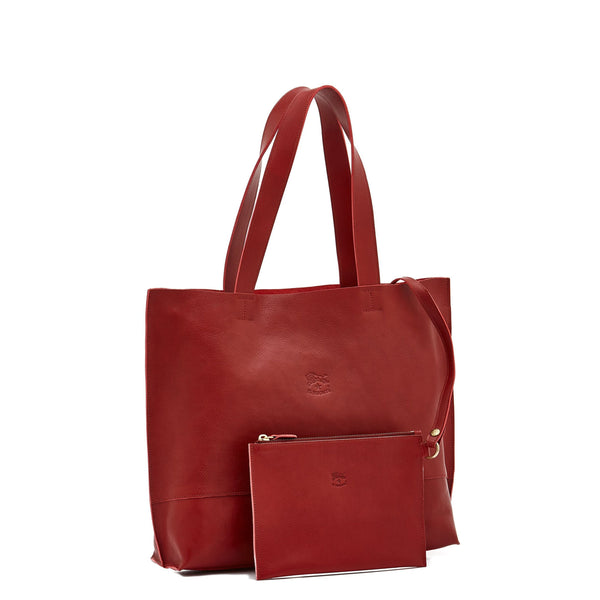 Talamone | Women's tote bag in leather color red