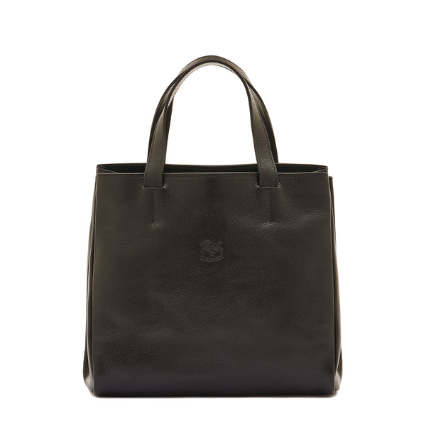 Opale | Women's tote bag in leather color black