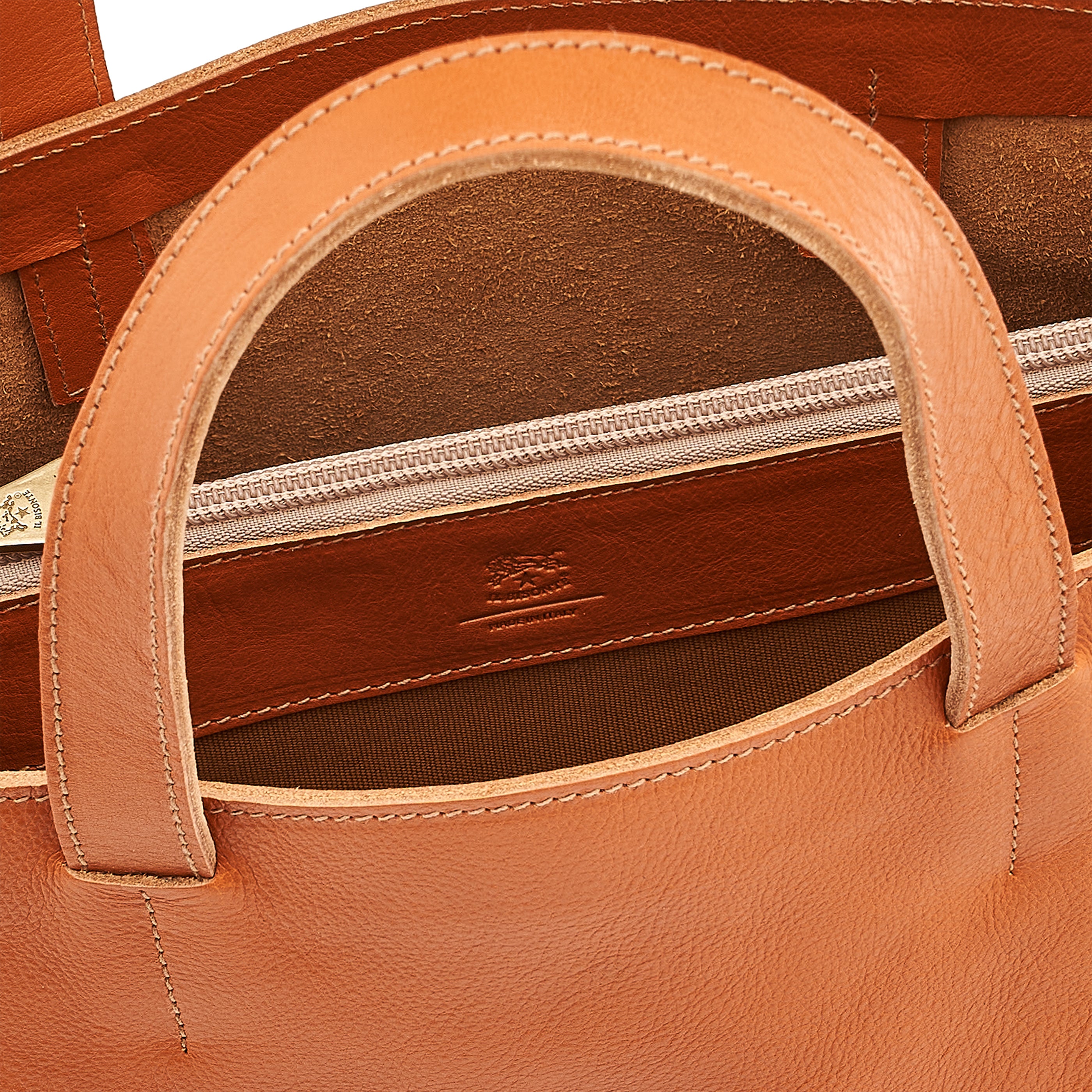 Opale | Women's tote bag in leather color caramel