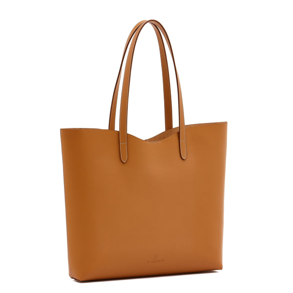 Roseto | Women's tote bag in leather color natural