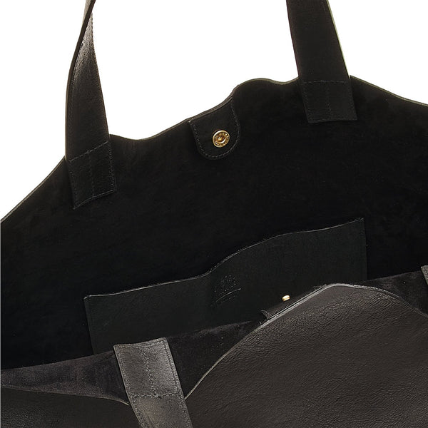 Le laudi | Sac fourre-tout pour femme en cuir vintage couleur noir
