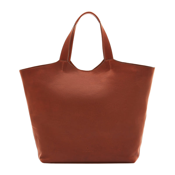 Le laudi | Women's tote bag in vintage leather color sepia