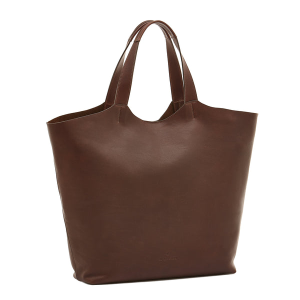 Le laudi | Women's tote bag in vintage leather color coffee
