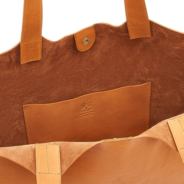 Le Laudi | Women's Tote Bag in Vintage Leather color Natural