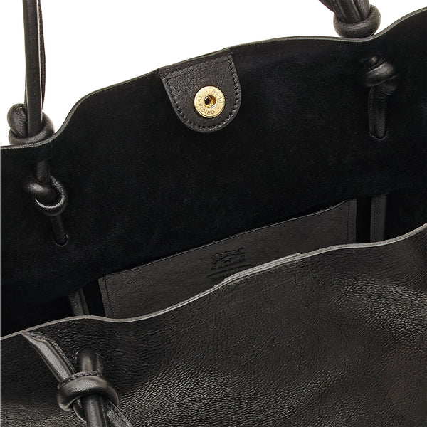 Snodo | Women's Tote Bag in Vintage Leather color Black