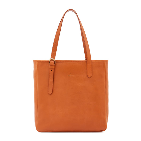 Novecento | Women's tote bag in leather color caramel
