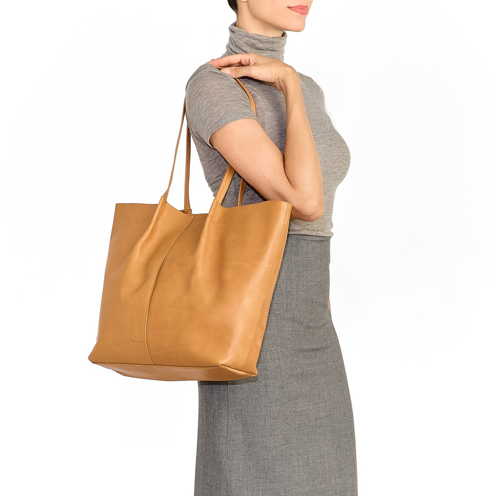 Nina | Women's tote bag in vintage leather color natural