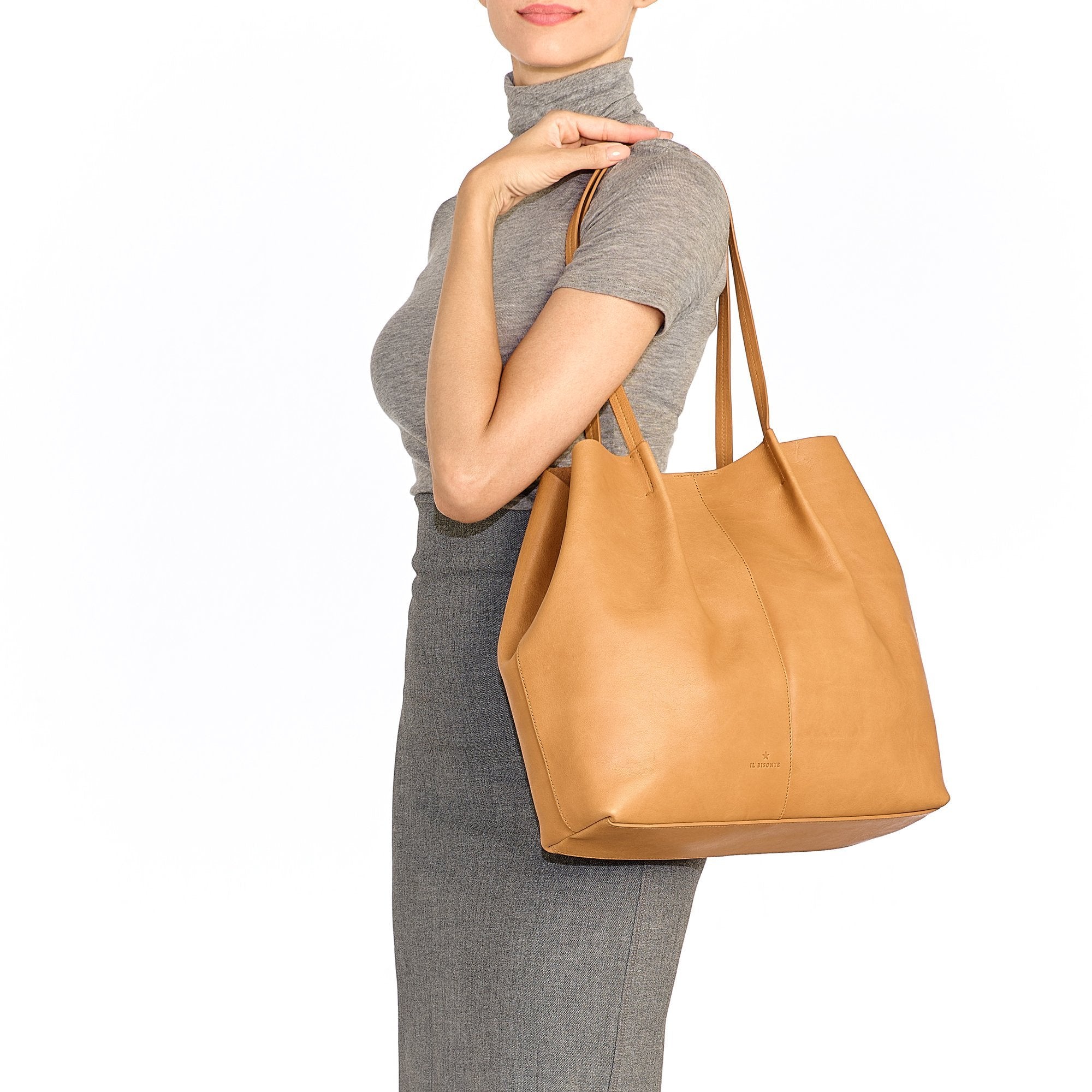 Nina | Women's tote bag in vintage leather color natural