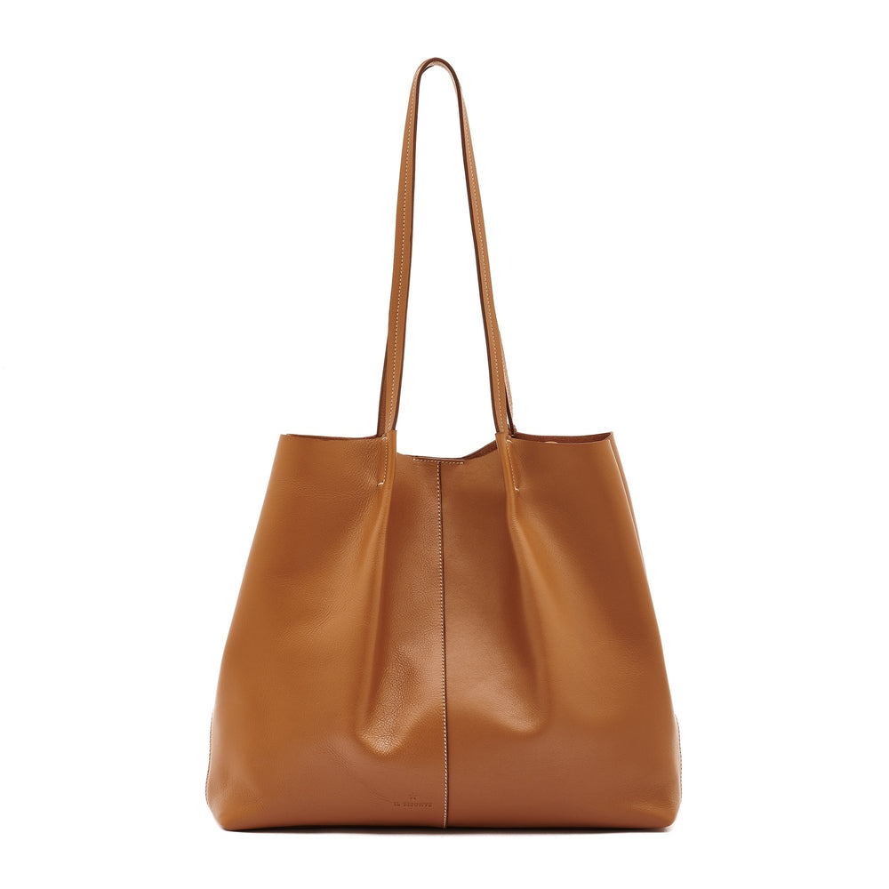 Nina | Sac fourre-tout pour femme en cuir couleur gianduia — 
back or detail view
 — 4 of 6