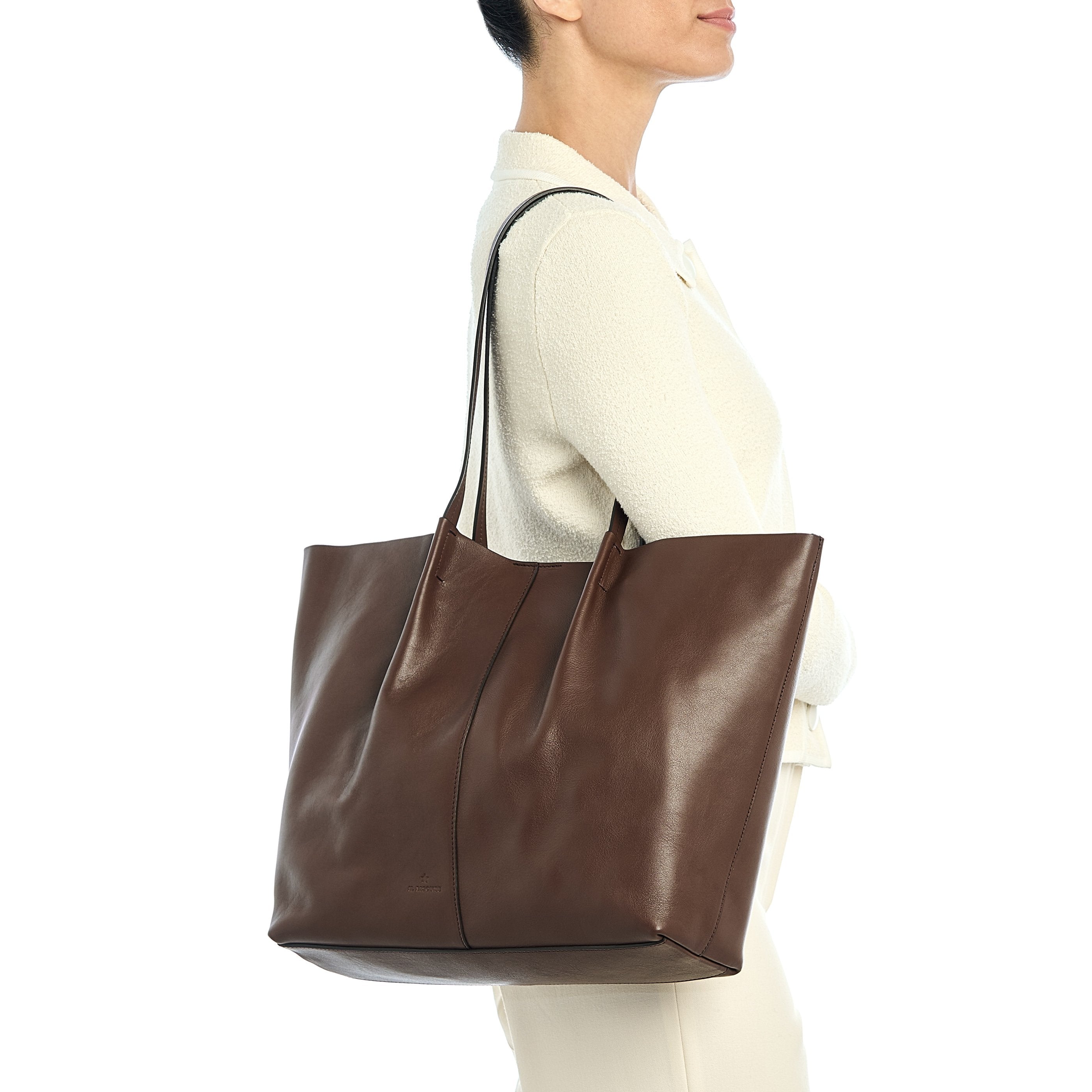 Nina | Sac fourre-tout pour femme en cuir couleur marron tabacco — 
product detail view
 — 6 of 8