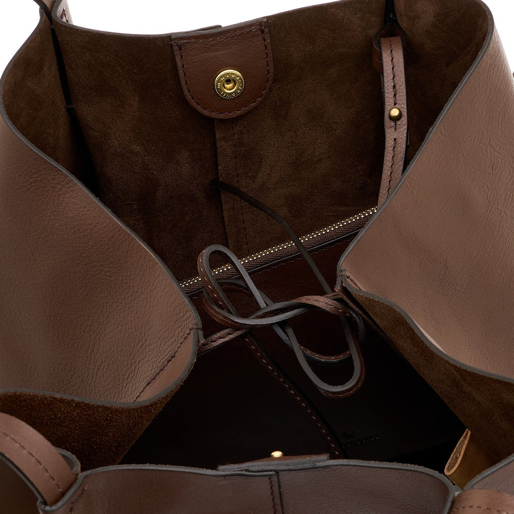 Nina | Sac fourre-tout pour femme en cuir couleur marron tabacco — 
interior detail view
 — 5 of 6