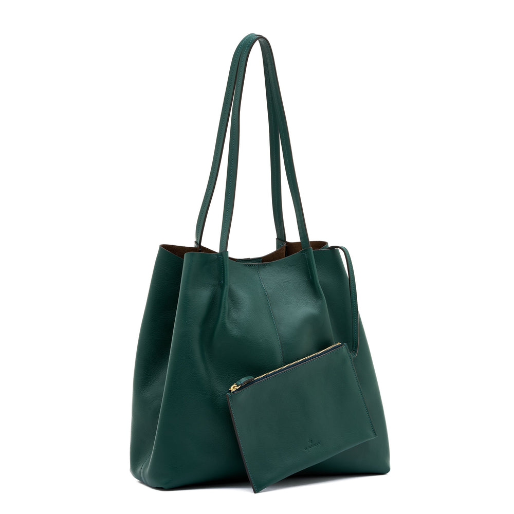 Nina | Shopping da donna in pelle colore verde oleandro — 
side view
 — 3 of 6