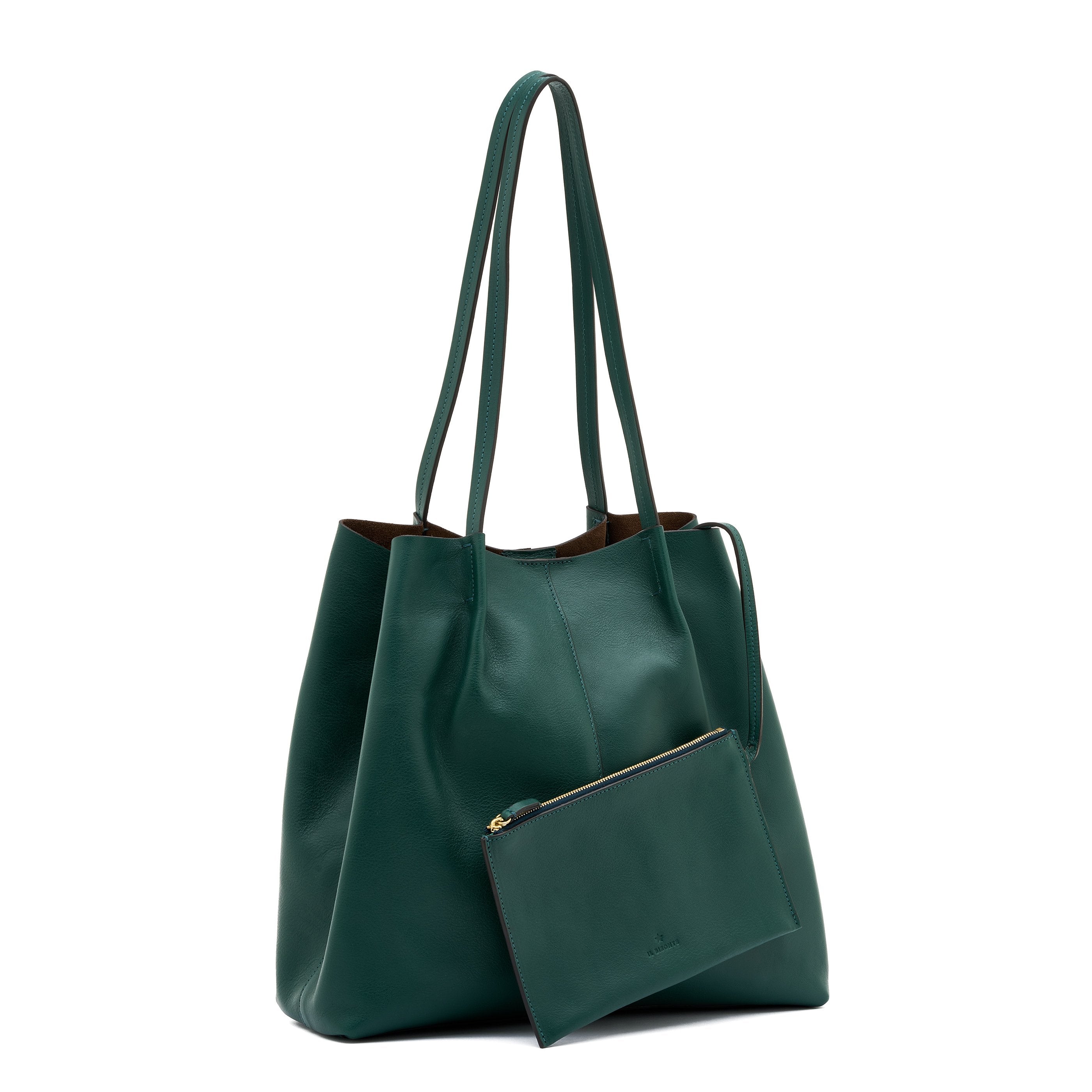 Nina | Shopping da donna in pelle colore verde oleandro — 
side view
 — 3 of 8