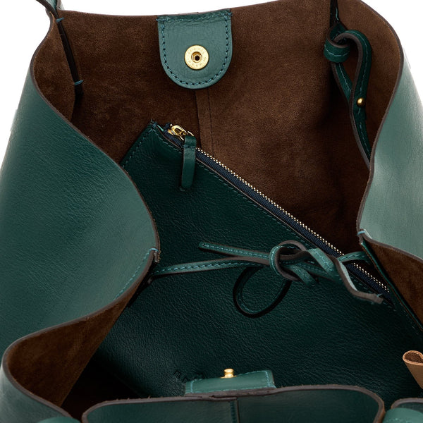 Nina | Shopping da donna in pelle colore verde oleandro