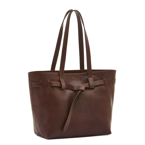 Elisa | Women's tote bag in vintage leather color coffee