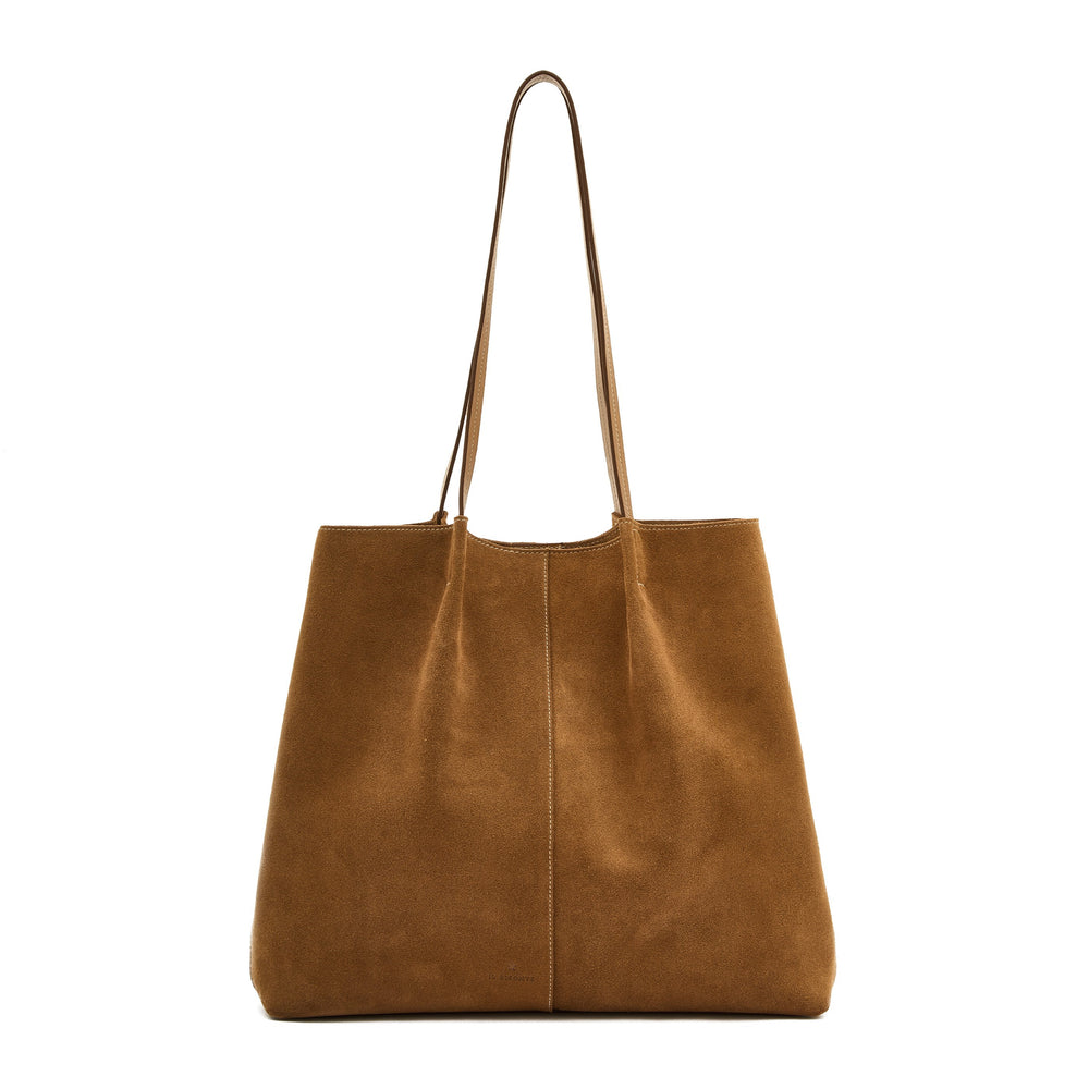 Nina | Sac fourre-tout pour femme en suede couleur gianduia