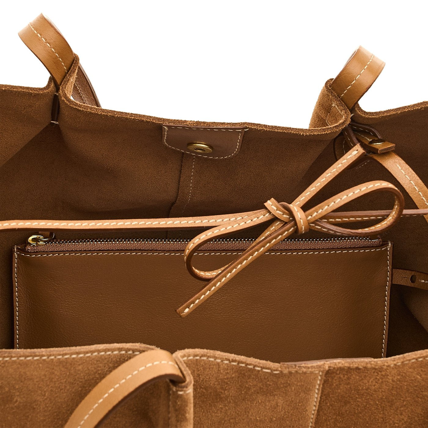 Nina | Sac fourre-tout pour femme en suede couleur gianduia