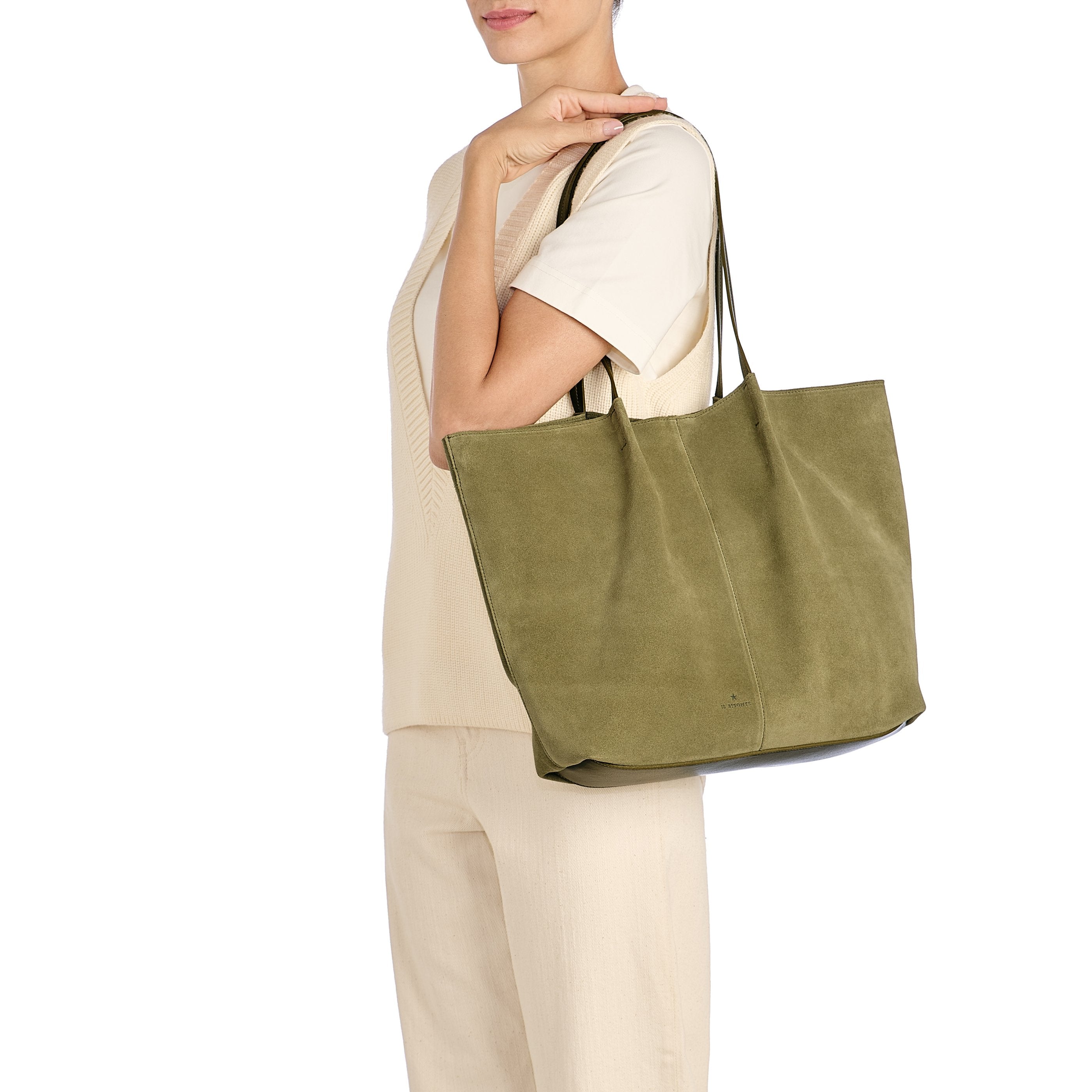 Nina | Shopping da donna in suede colore bamboo