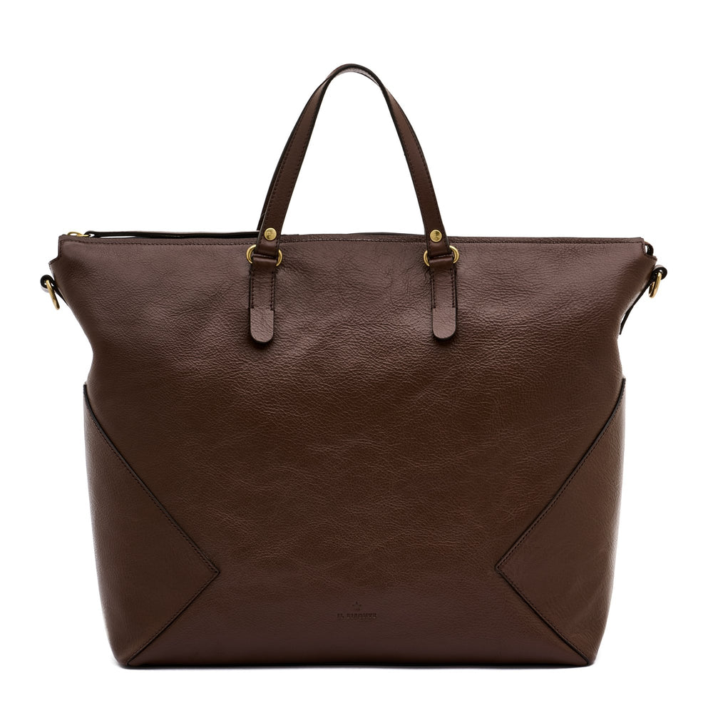 Storia | Women's tote bag in leather color brown tabacco — 
front view
 — 1 of 6