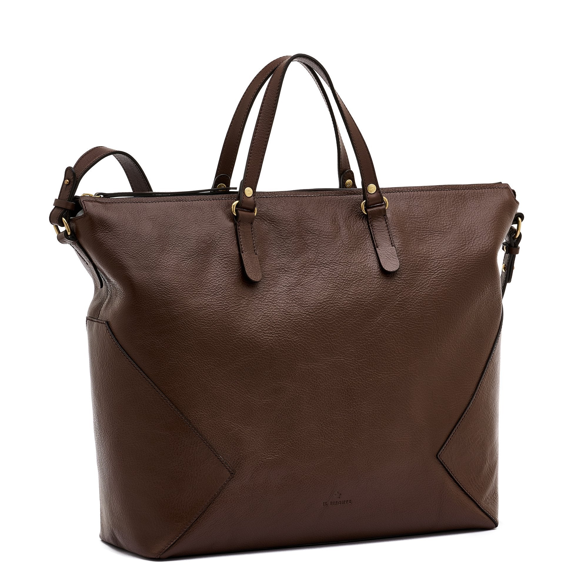 Storia | Women's tote bag in leather color brown tabacco — 
side view
 — 3 of 6