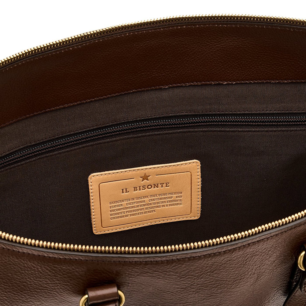 Storia | Women's tote bag in leather color brown tabacco — 
interior detail view
 — 5 of 6