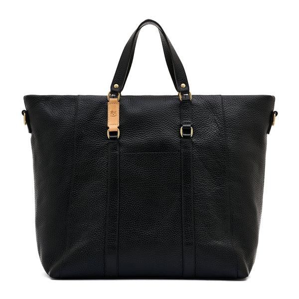 Segno | Sac fourre-tout pour homme en cuir couleur noir — 
front view
