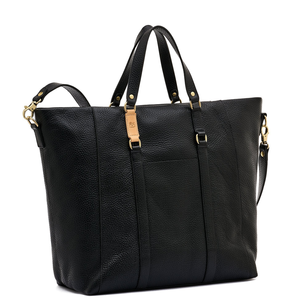 Segno | Shopping da uomo in pelle colore nero — 
side view
 — 3 of 6