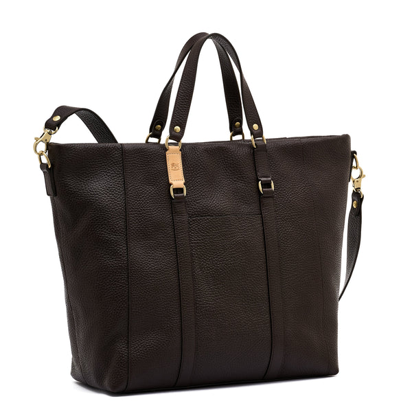 Segno | Sac fourre-tout pour homme en cuir couleur brun foncé