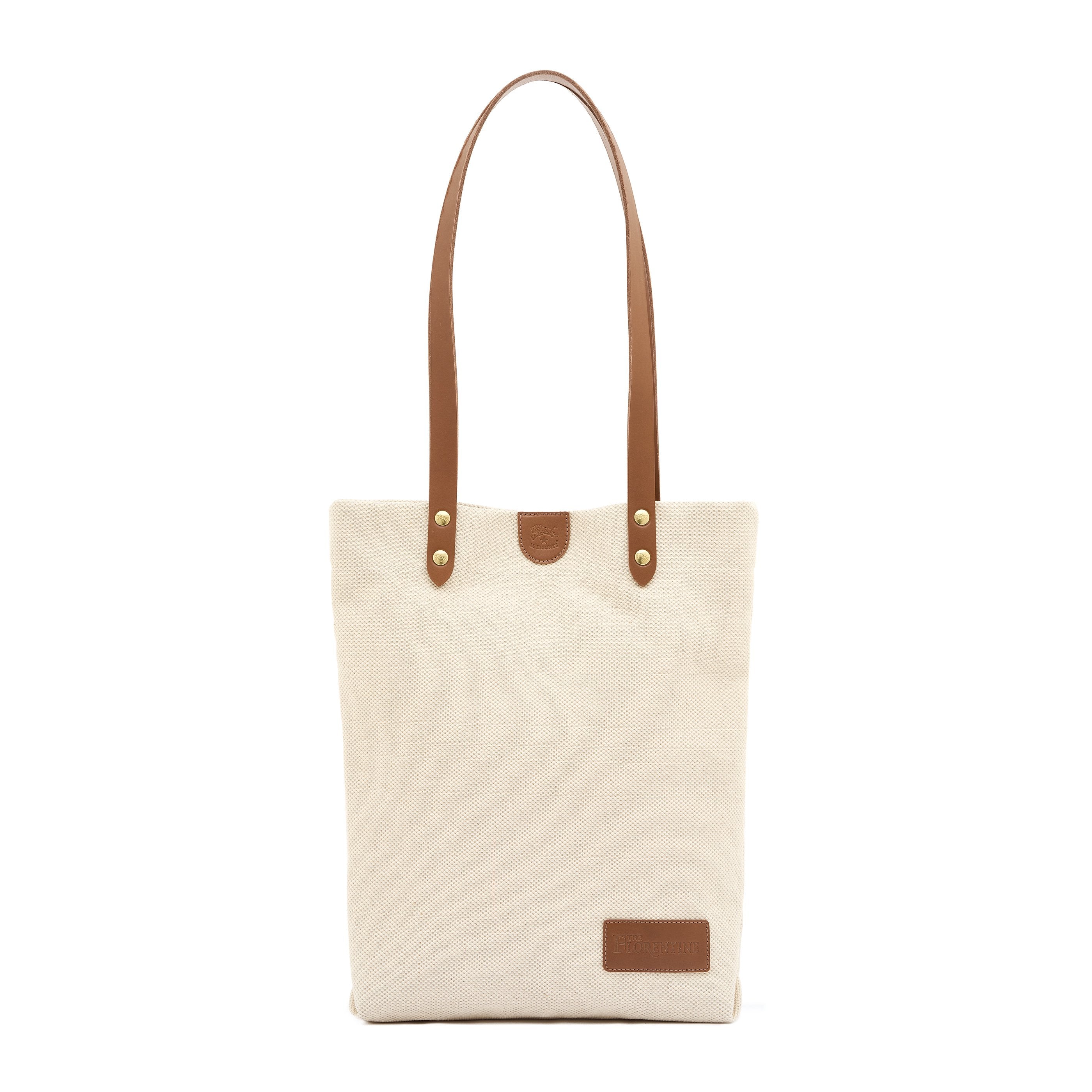 The Florentine Bag | Sac fourre-tout  couleur naturel/chocolat — 
front view
 — 1 of 4
