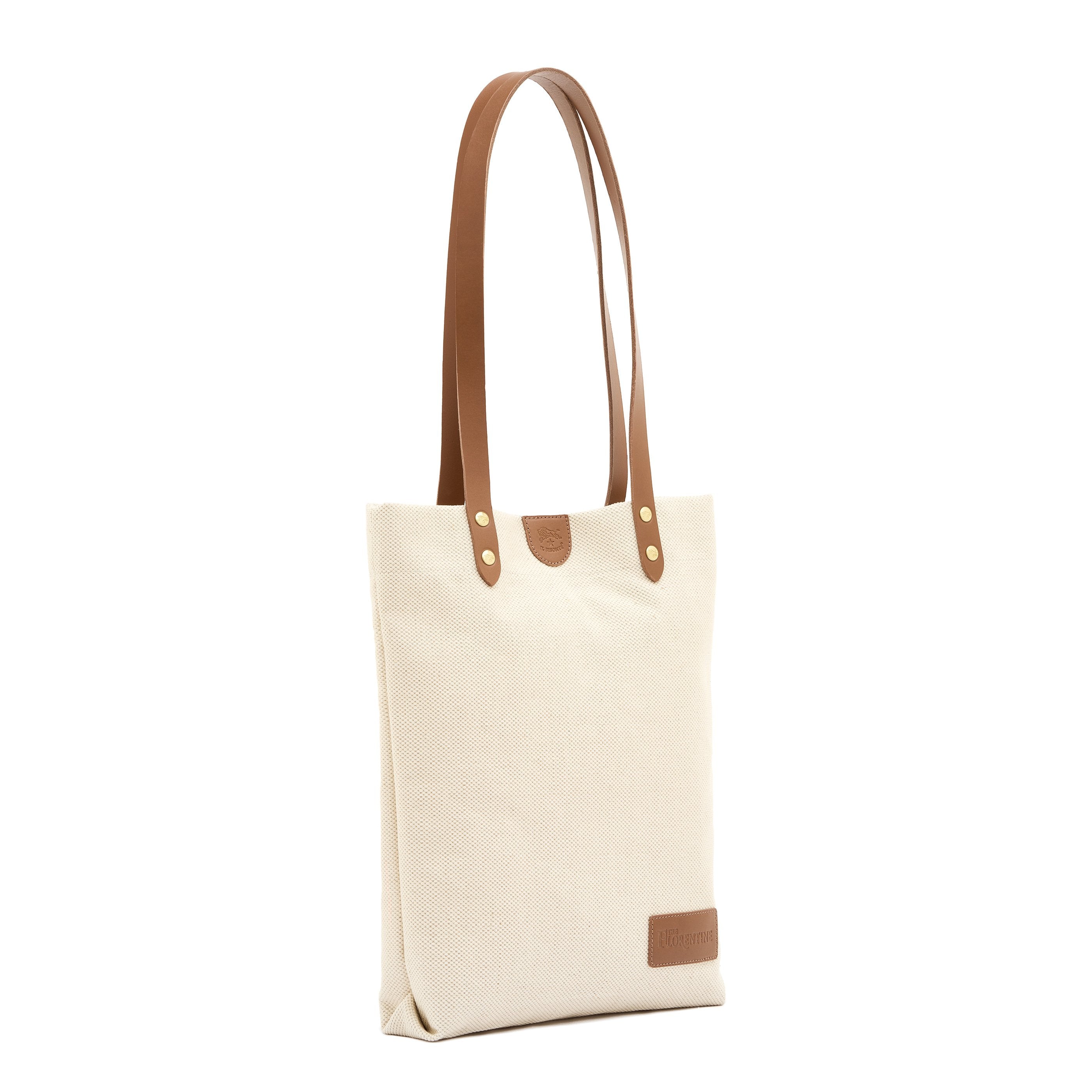 The Florentine Bag | Sac fourre-tout  couleur naturel/chocolat — 
side view
 — 2 of 4