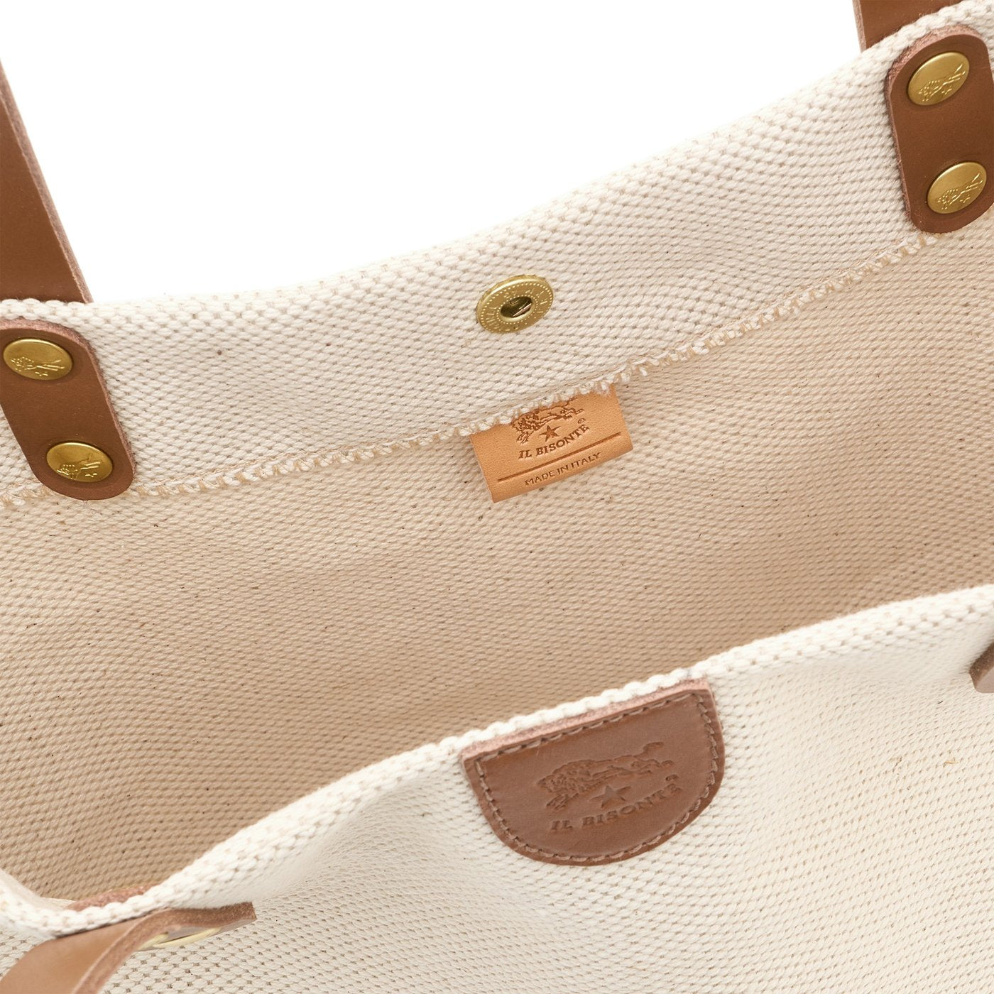 The Florentine Bag | Sac fourre-tout  couleur naturel/chocolat — 
interior detail view
 — 4 of 4