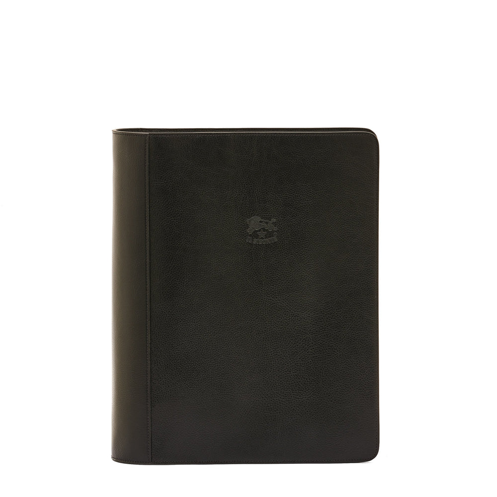 Script With Ring Bind Script binder 3 rings in leather color black – Il Bisonte