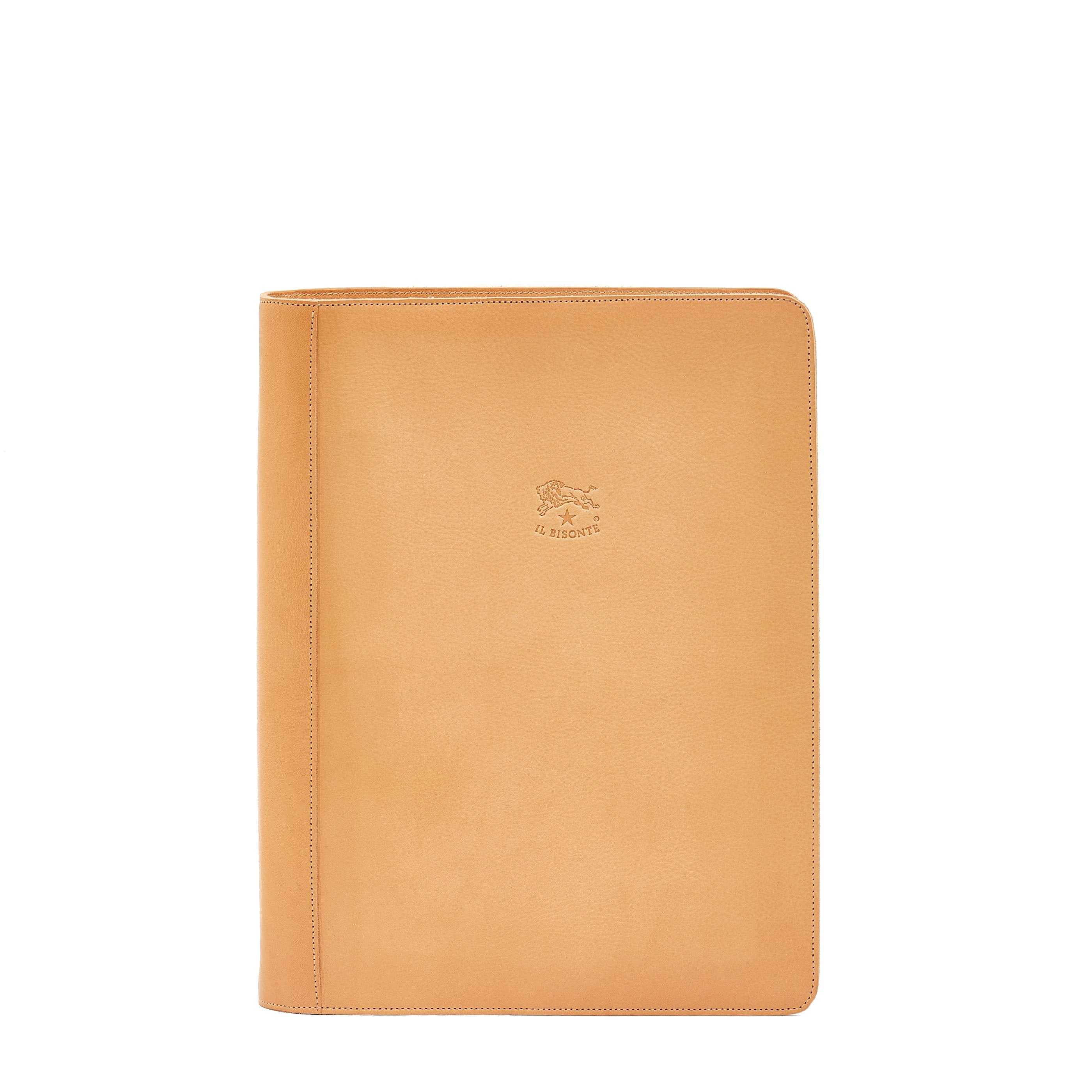 Script With Ring Bind Script binder 3 rings in leather color natural – Il Bisonte