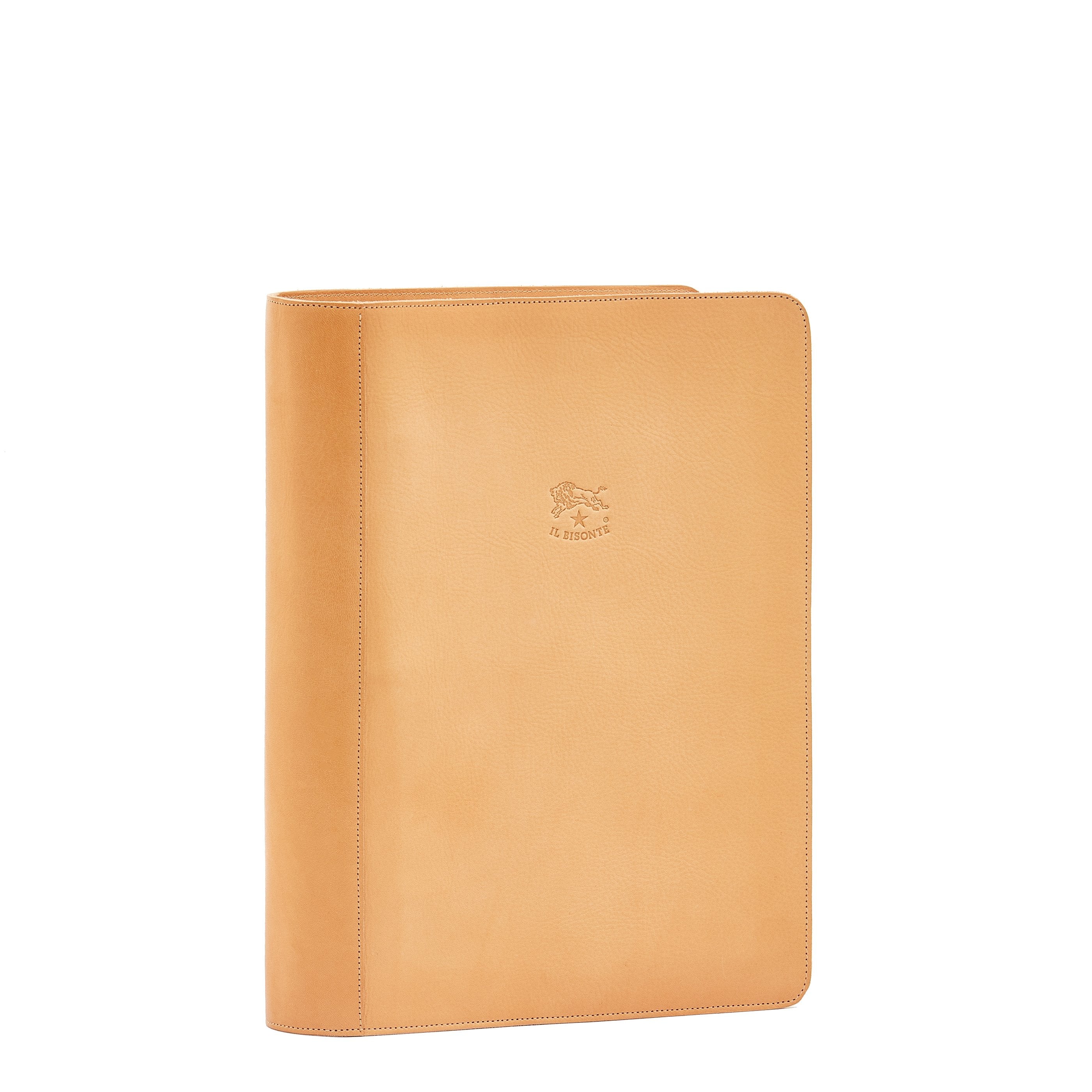 Script With Ring Bind Script binder 3 rings in leather color natural – Il Bisonte
