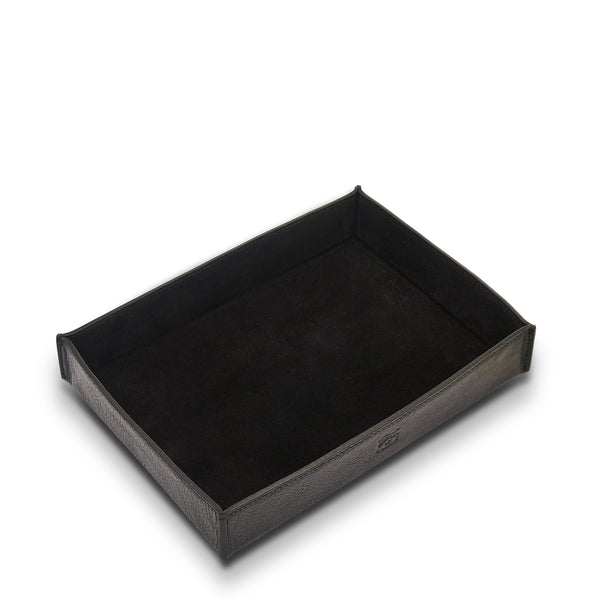 Home | Valet tray in leather color black