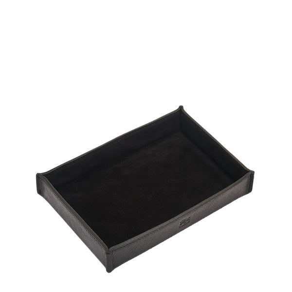 Home | Valet tray in leather color black