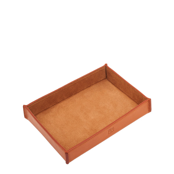 Home | Valet tray in leather color caramel