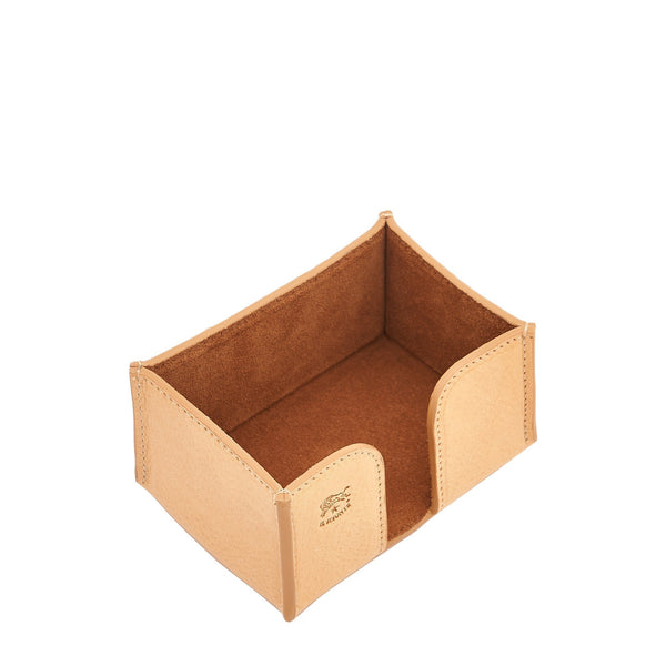 Office & business | Business card holder  in leather color natural — 
front view
