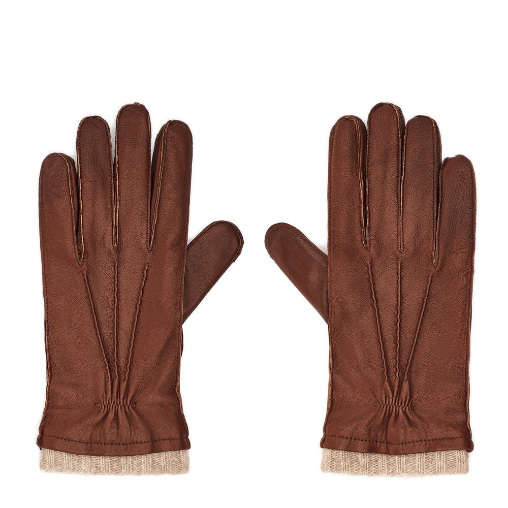 Il bisonte gloves | Guanti da uomo in pelle colore marrone