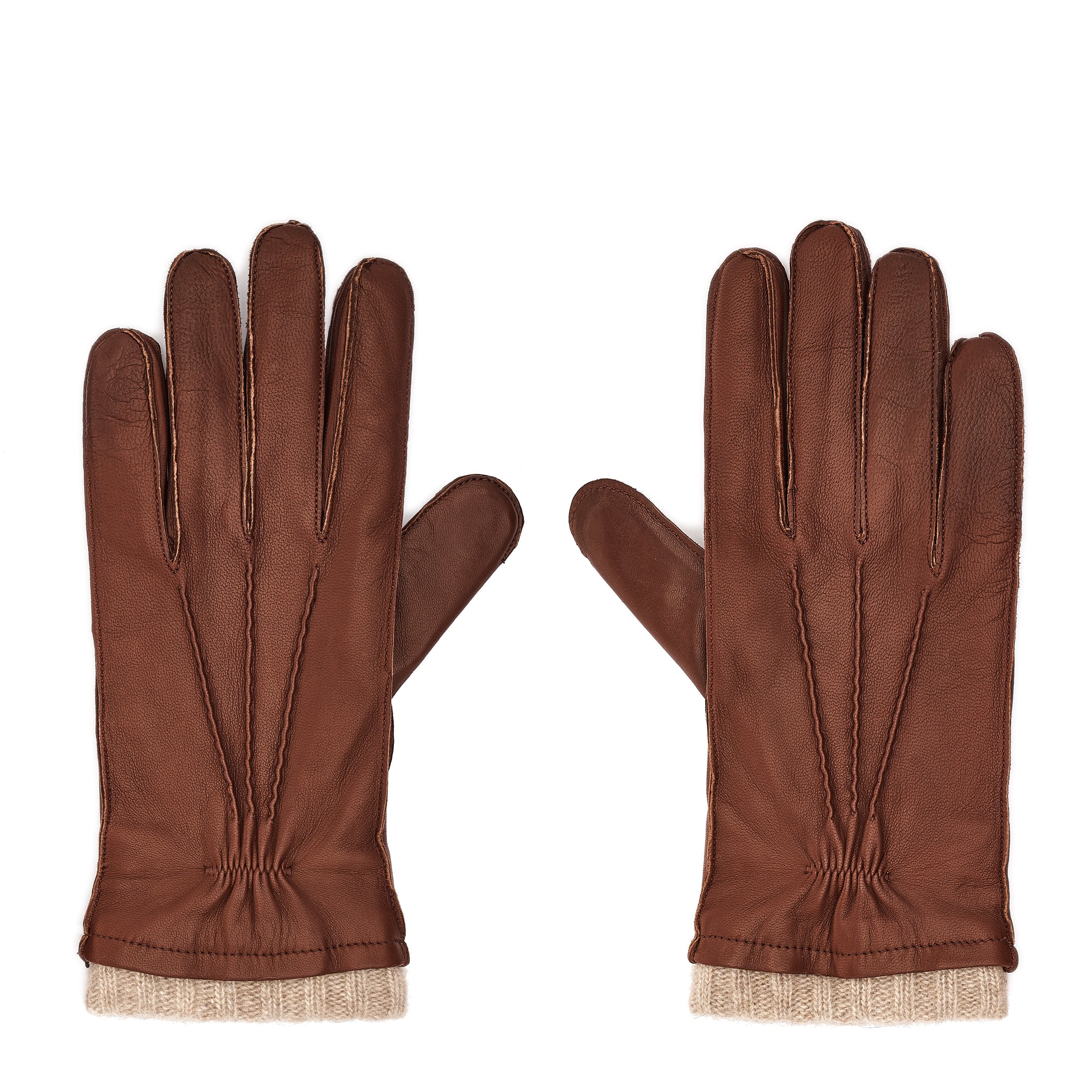 Il bisonte gloves | Guanti da uomo in pelle colore marrone
