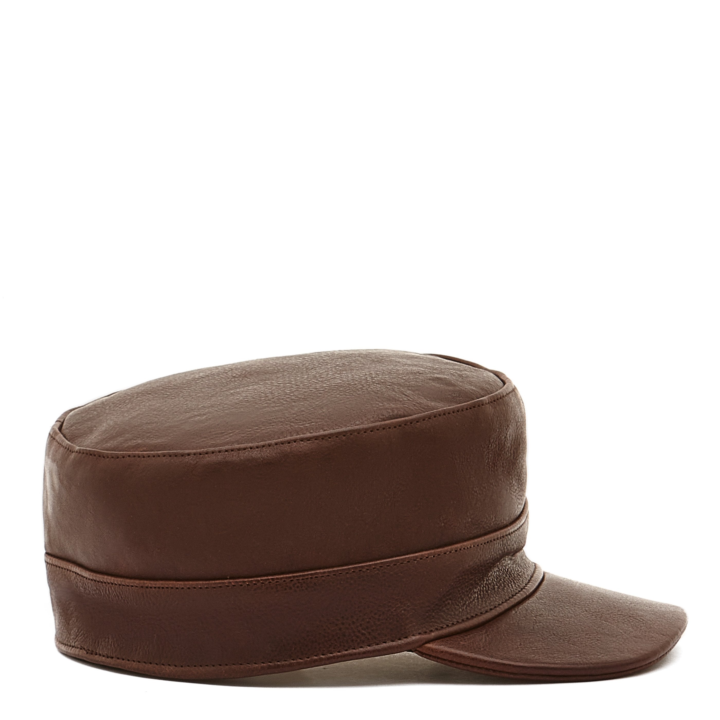 Stoccolma | Men's Hat in Vintage Leather color Dark Brown