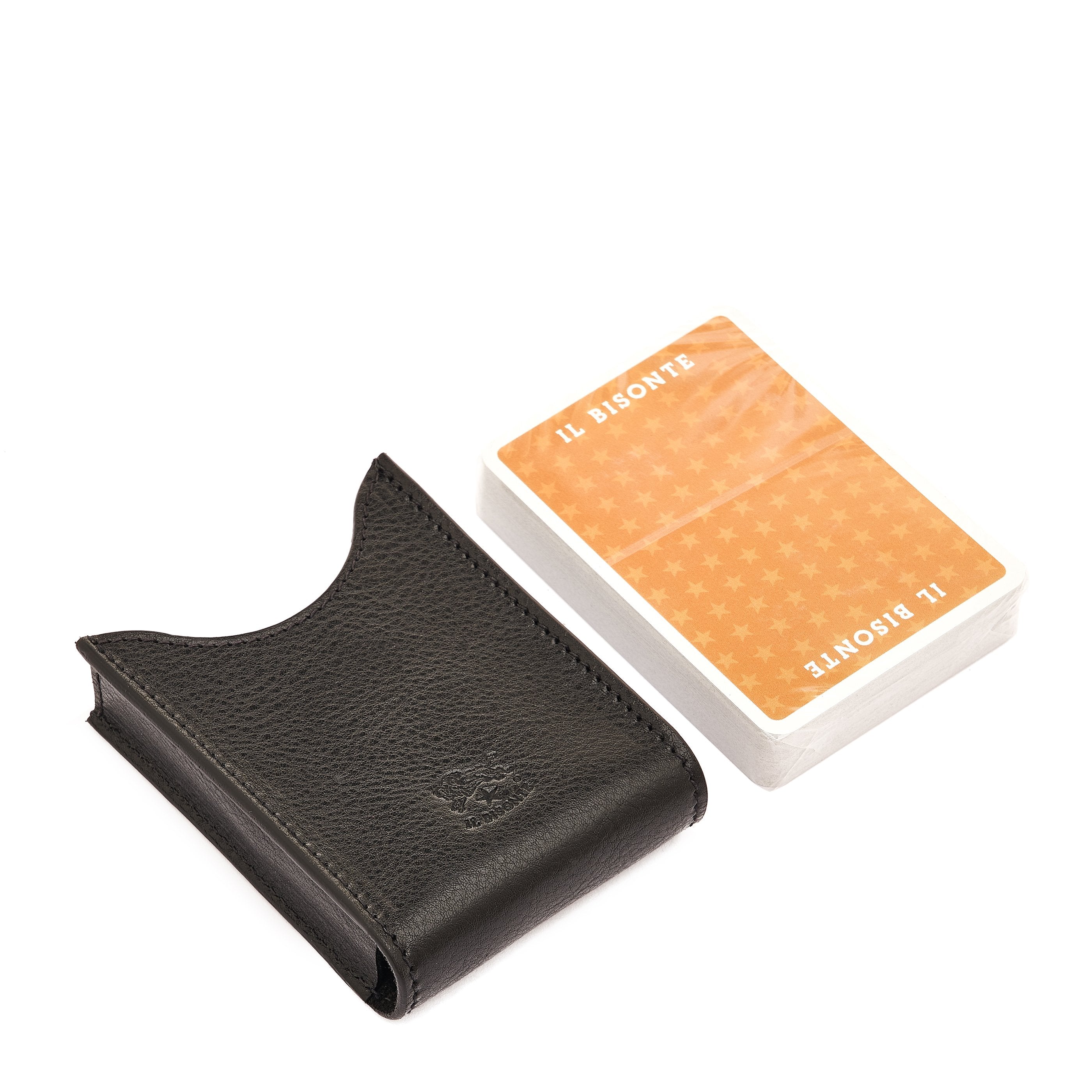 Home | Single Deck Playing Card Holder in leather color black Il Bisonte Home | Single Deck Playing Card Holder in leather color black Il Bisonte