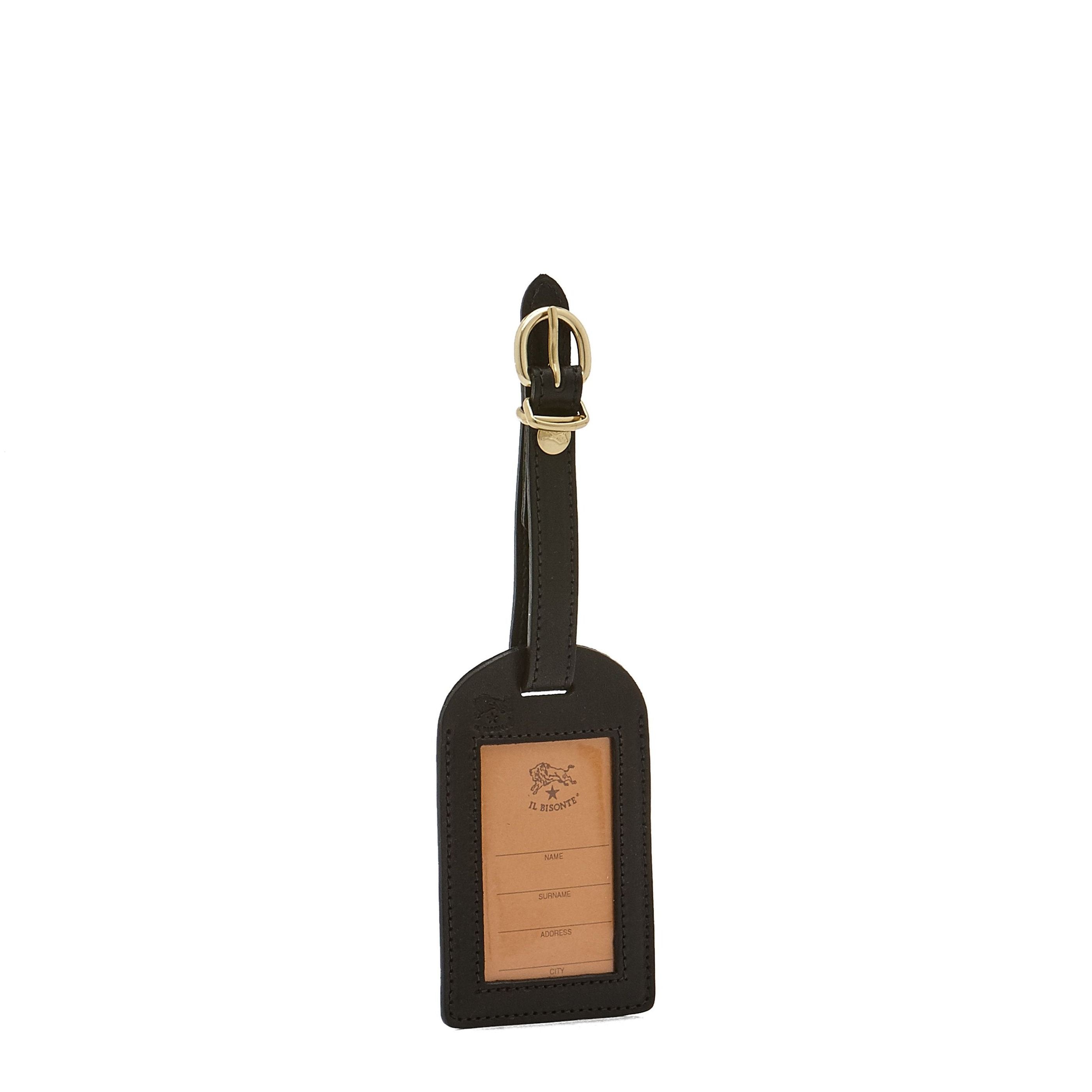 Travel | Luggage tag in calf leather color black