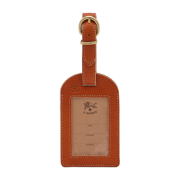 Travel | Luggage tag in calf leather color caramel