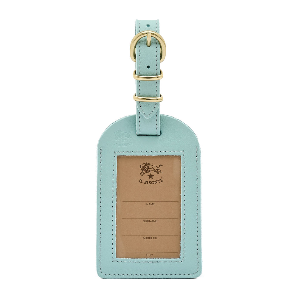 Travel | Luggage tag in leather color sky blue botticelli