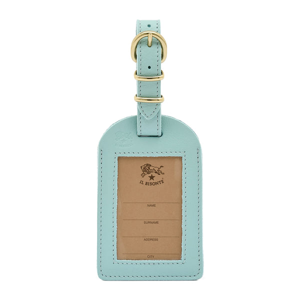 Travel | Luggage tag in leather color sky blue botticelli