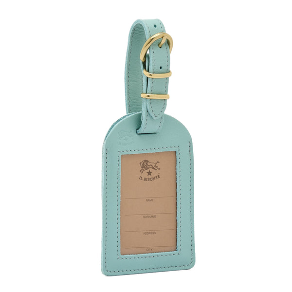 Travel | Luggage tag in leather color sky blue botticelli