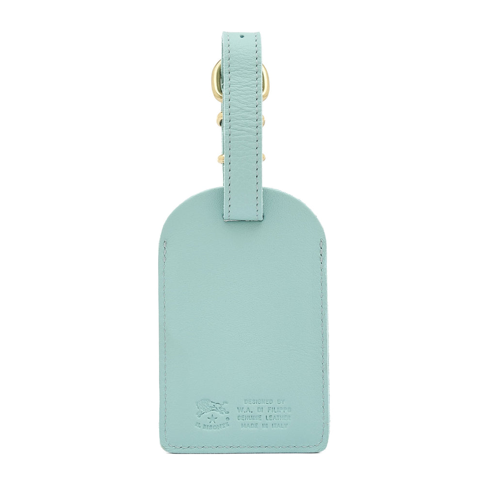 Travel | Luggage tag in leather color sky blue botticelli
